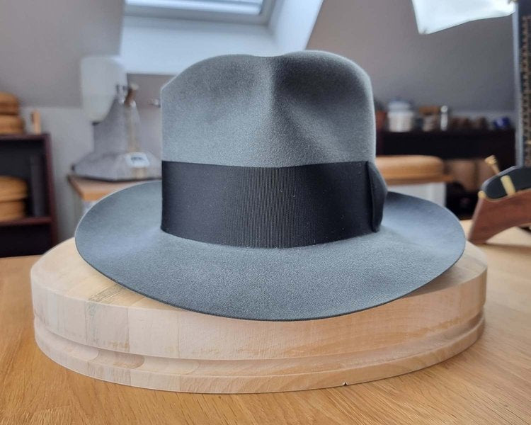 BOGART FEDORA | EMERALD GRAY | 100X BEAVER | SIZE 58, US 7 1/4
