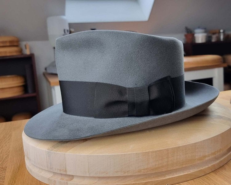 BOGART FEDORA | EMERALD GRAY | 100X BEAVER | SIZE 58, US 7 1/4