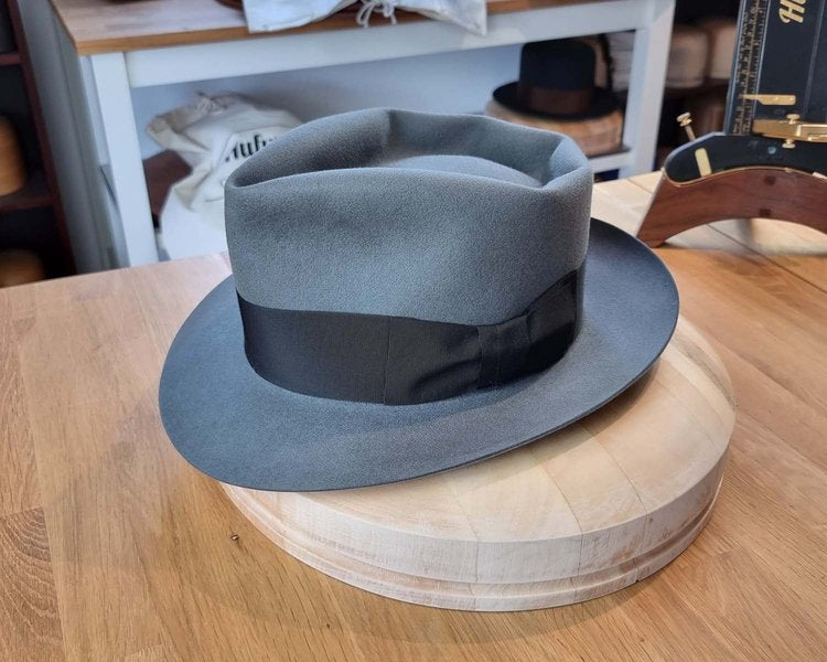 BOGART FEDORA | EMERALD GRAY | 100X BEAVER | SIZE 61, US 7 5/8
