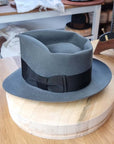 BOGART FEDORA | EMERALD GRAY | 100X BEAVER | SIZE 61, US 7 5/8