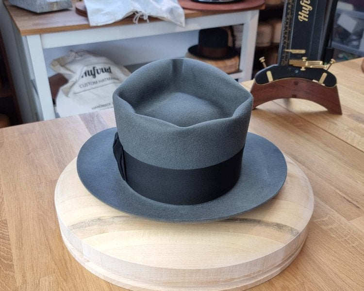 BOGART FEDORA | EMERALD GRAY | 100X BEAVER | SIZE 61, US 7 5/8