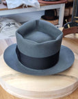 BOGART FEDORA | EMERALD GRAY | 100X BEAVER | SIZE 61, US 7 5/8