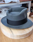 BOGART FEDORA | EMERALD GRAY | 100X BEAVER | SIZE 61, US 7 5/8