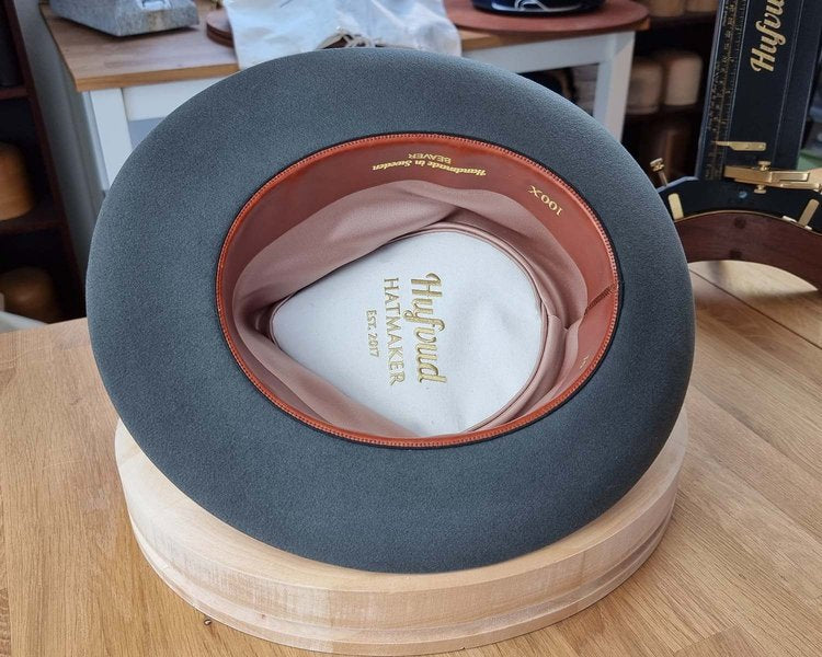 BOGART FEDORA | EMERALD GRAY | 100X BEAVER | SIZE 61, US 7 5/8
