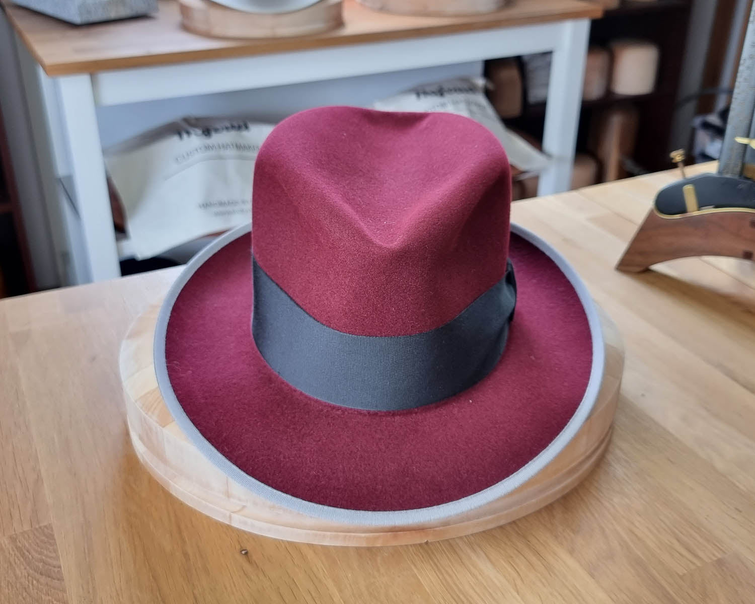 OLAV FEDORA | BURGUNDY | RABBIT & HARE DELUXE BLEND | SIZE 59, US 7 3/8