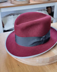 OLAV FEDORA | BURGUNDY | RABBIT & HARE DELUXE BLEND | SIZE 59, US 7 3/8