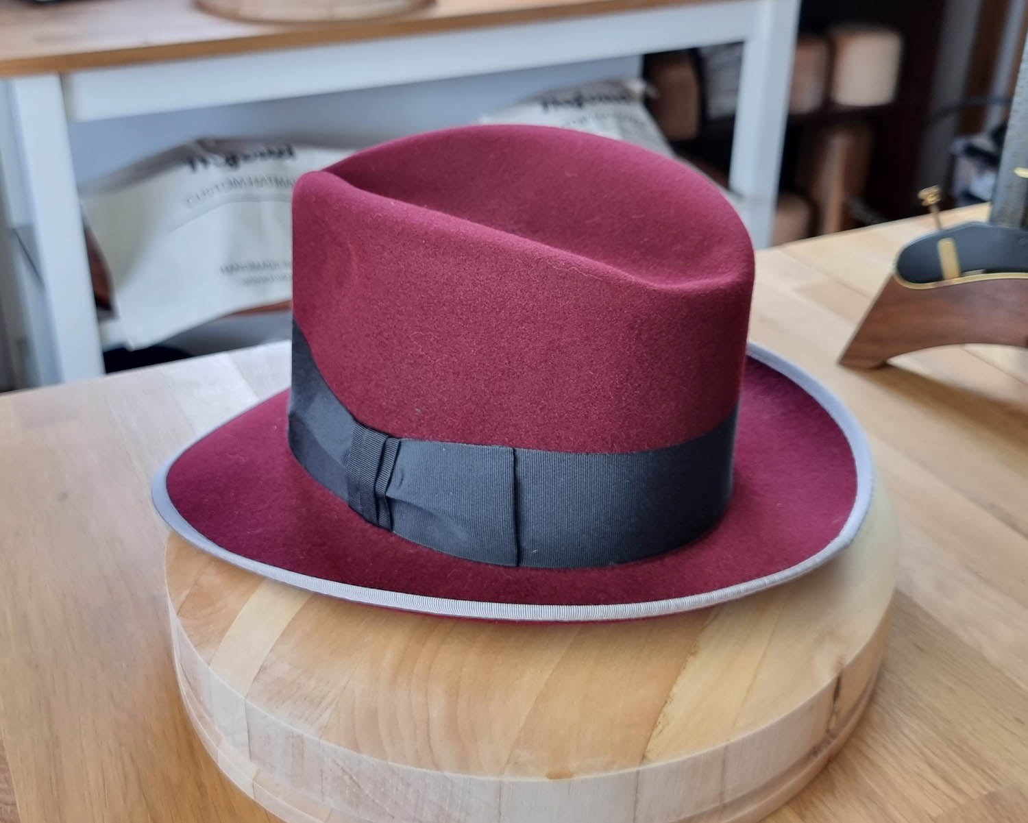OLAV FEDORA | BURGUNDY | RABBIT & HARE DELUXE BLEND | SIZE 59, US 7 3/8