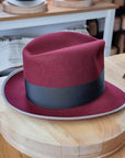 OLAV FEDORA | BURGUNDY | RABBIT & HARE DELUXE BLEND | SIZE 59, US 7 3/8
