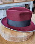 OLAV FEDORA | BURGUNDY | RABBIT & HARE DELUXE BLEND | SIZE 59, US 7 3/8