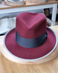 OLAV FEDORA | BURGUNDY | RABBIT & HARE DELUXE BLEND | SIZE 59, US 7 3/8