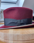 OLAV FEDORA | BURGUNDY | RABBIT & HARE DELUXE BLEND | SIZE 59, US 7 3/8