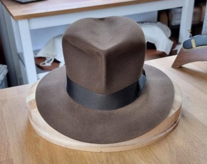 LEIFUR Lucky FEDORA | SABLE BROWN | 100X BEAVER | SIZE 58, US 7 1/4
