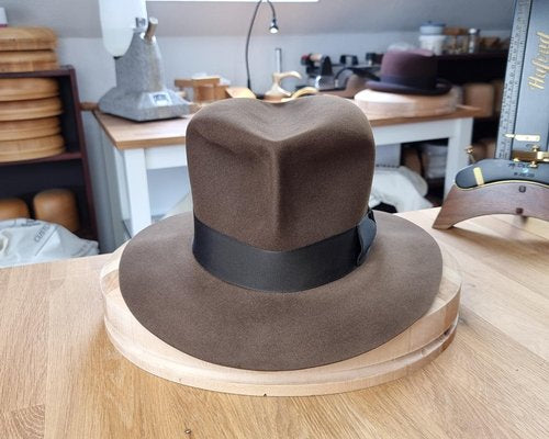 LEIFUR Lucky FEDORA | SABLE BROWN | 100X BEAVER | SIZE 58, US 7 1/4