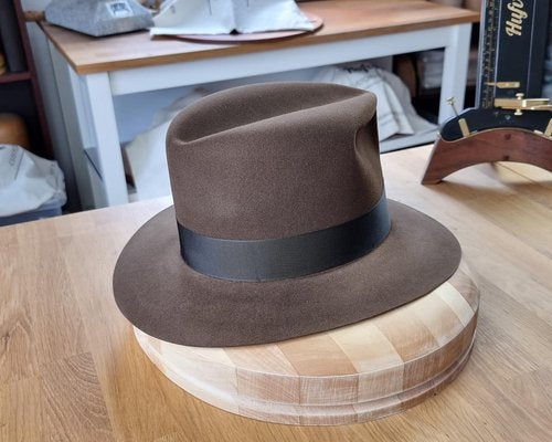 LEIFUR Lucky FEDORA | SABLE BROWN | 100X BEAVER | SIZE 58, US 7 1/4