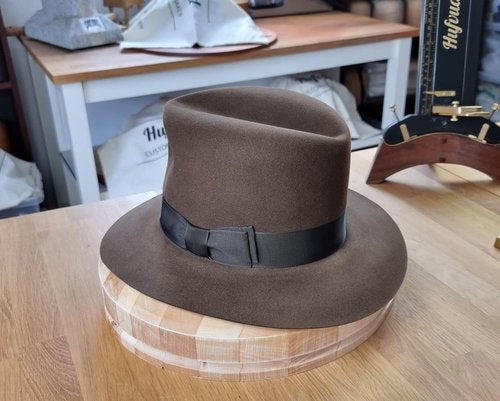 LEIFUR Lucky FEDORA | SABLE BROWN | 100X BEAVER | SIZE 58, US 7 1/4