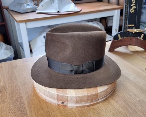 LEIFUR Lucky FEDORA | SABLE BROWN | 100X BEAVER | SIZE 58, US 7 1/4