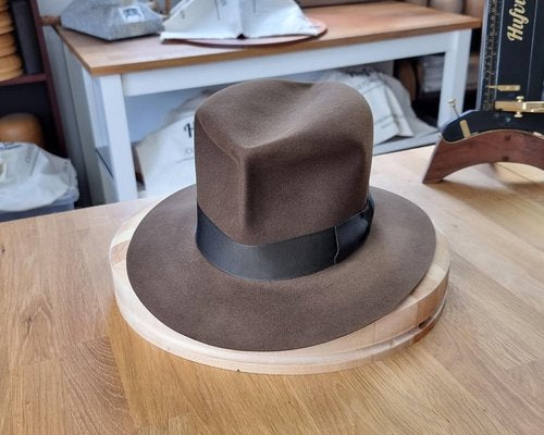 LEIFUR Lucky FEDORA | SABLE BROWN | 100X BEAVER | SIZE 58, US 7 1/4