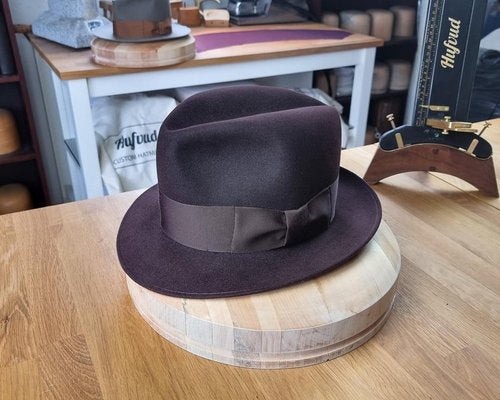 DILLINGER FEDORA | 50X BEAVER BLEND | OXBLOOD | SIZE 59, US 7 3/8