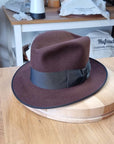 OLAV FEDORA | DARK BROWN RUST | RABBIT & HARE DELUXE BLEND | SIZE 58, US 7 1/4
