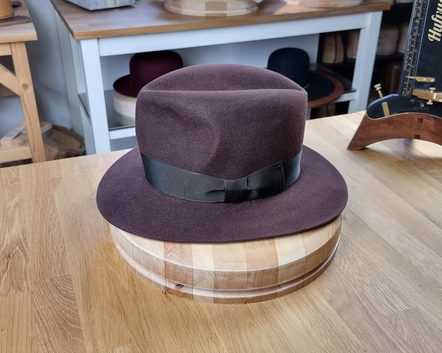 LEIFUR FEDORA | DARK BROWN RUST | RABBIT & HARE DELUXE BLEND | SIZE 57, US 7 1/8