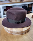 LEIFUR FEDORA | DARK BROWN RUST | RABBIT & HARE DELUXE BLEND | SIZE 57, US 7 1/8