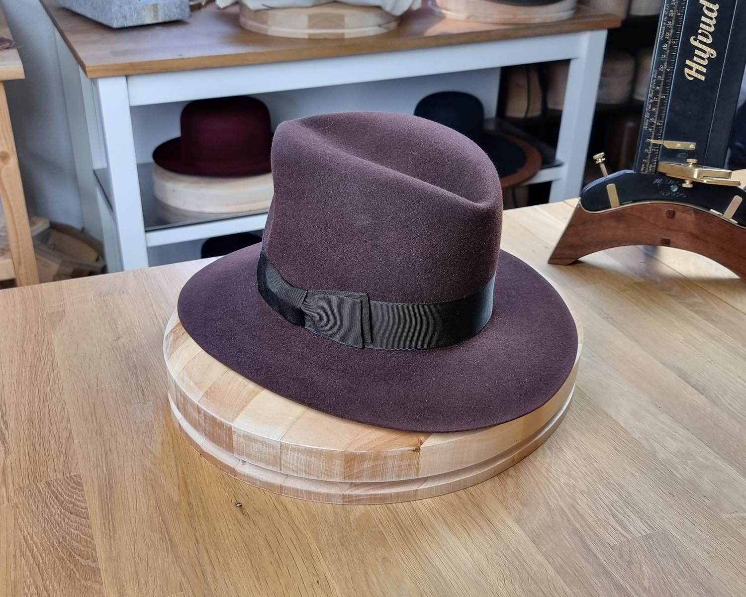 LEIFUR FEDORA | DARK BROWN RUST | RABBIT & HARE DELUXE BLEND | SIZE 57, US 7 1/8