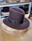LEIFUR FEDORA | DARK BROWN RUST | RABBIT & HARE DELUXE BLEND | SIZE 57, US 7 1/8