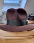 LEIFUR FEDORA | DARK BROWN RUST | RABBIT & HARE DELUXE BLEND | SIZE 57, US 7 1/8