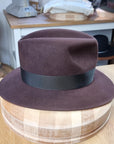 LEIFUR FEDORA | DARK BROWN RUST | RABBIT & HARE DELUXE BLEND | SIZE 57, US 7 1/8