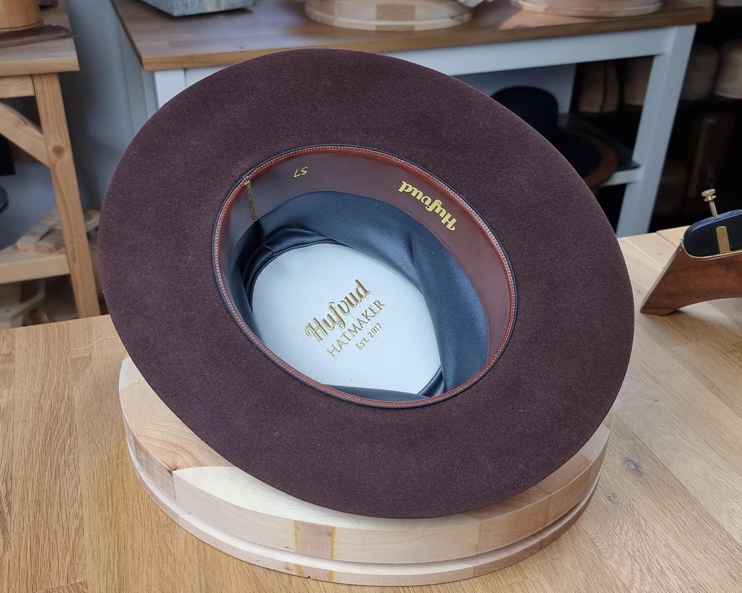 LEIFUR FEDORA | DARK BROWN RUST | RABBIT & HARE DELUXE BLEND | SIZE 57, US 7 1/8