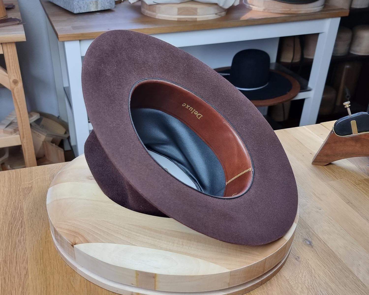 LEIFUR FEDORA | DARK BROWN RUST | RABBIT & HARE DELUXE BLEND | SIZE 57, US 7 1/8