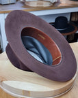 LEIFUR FEDORA | DARK BROWN RUST | RABBIT & HARE DELUXE BLEND | SIZE 57, US 7 1/8