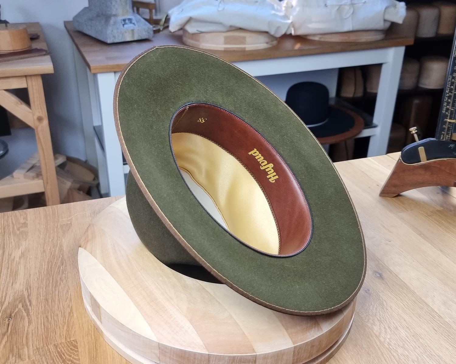 LEIFUR FEDORA | MOSS GREEN | RABBIT & HARE DELUXE BLEND | SIZE 58, US 7 1/4