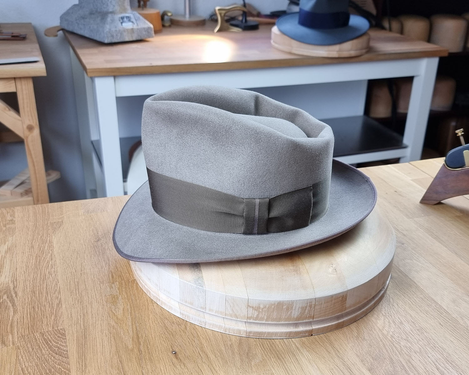 BOGART FEDORA | STONE | 100X BEAVER | SIZE 59, US 7 3/8
