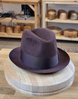 1930s FEDORA | DARK RUST BROWN COLOR | 30X BEAVER BLEND | SIZE 59, US 7 3/8