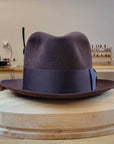 1930s FEDORA | DARK RUST BROWN COLOR | 30X BEAVER BLEND | SIZE 59, US 7 3/8