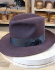 LEIFUR FEDORA | DARK BROWN RUST | RABBIT & HARE DELUXE BLEND | SIZE 58, US 7 1/4