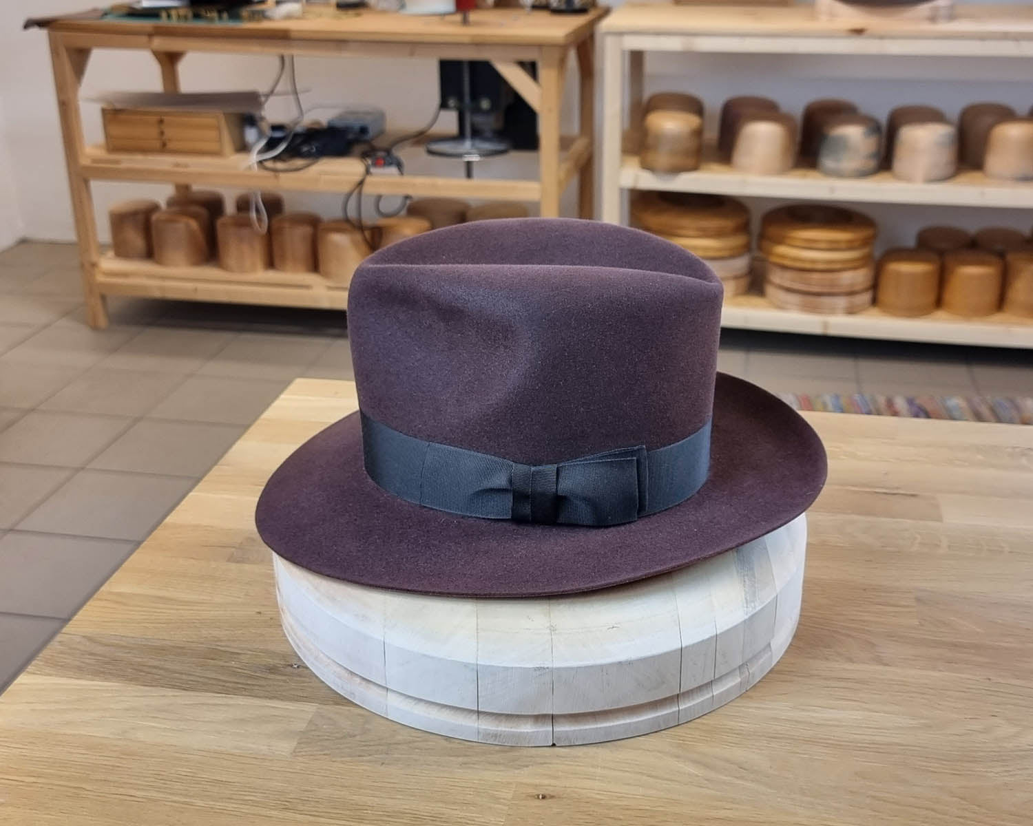 LEIFUR FEDORA | DARK BROWN RUST | RABBIT & HARE DELUXE BLEND | SIZE 58, US 7 1/4