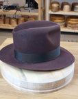 LEIFUR FEDORA | DARK BROWN RUST | RABBIT & HARE DELUXE BLEND | SIZE 58, US 7 1/4