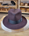 LEIFUR FEDORA | DARK BROWN RUST | RABBIT & HARE DELUXE BLEND | SIZE 58, US 7 1/4
