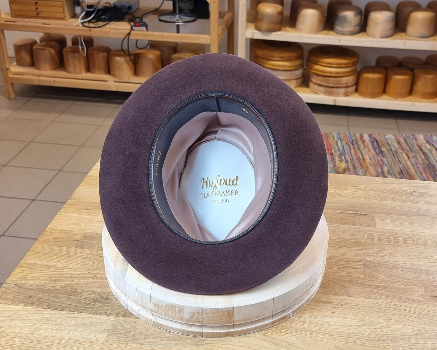 LEIFUR FEDORA | DARK BROWN RUST | RABBIT & HARE DELUXE BLEND | SIZE 58, US 7 1/4