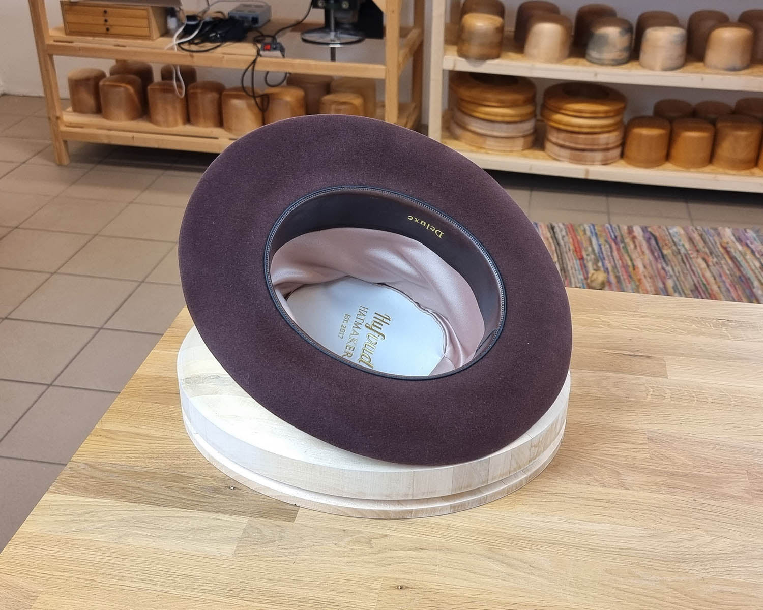 LEIFUR FEDORA | DARK BROWN RUST | RABBIT & HARE DELUXE BLEND | SIZE 58, US 7 1/4