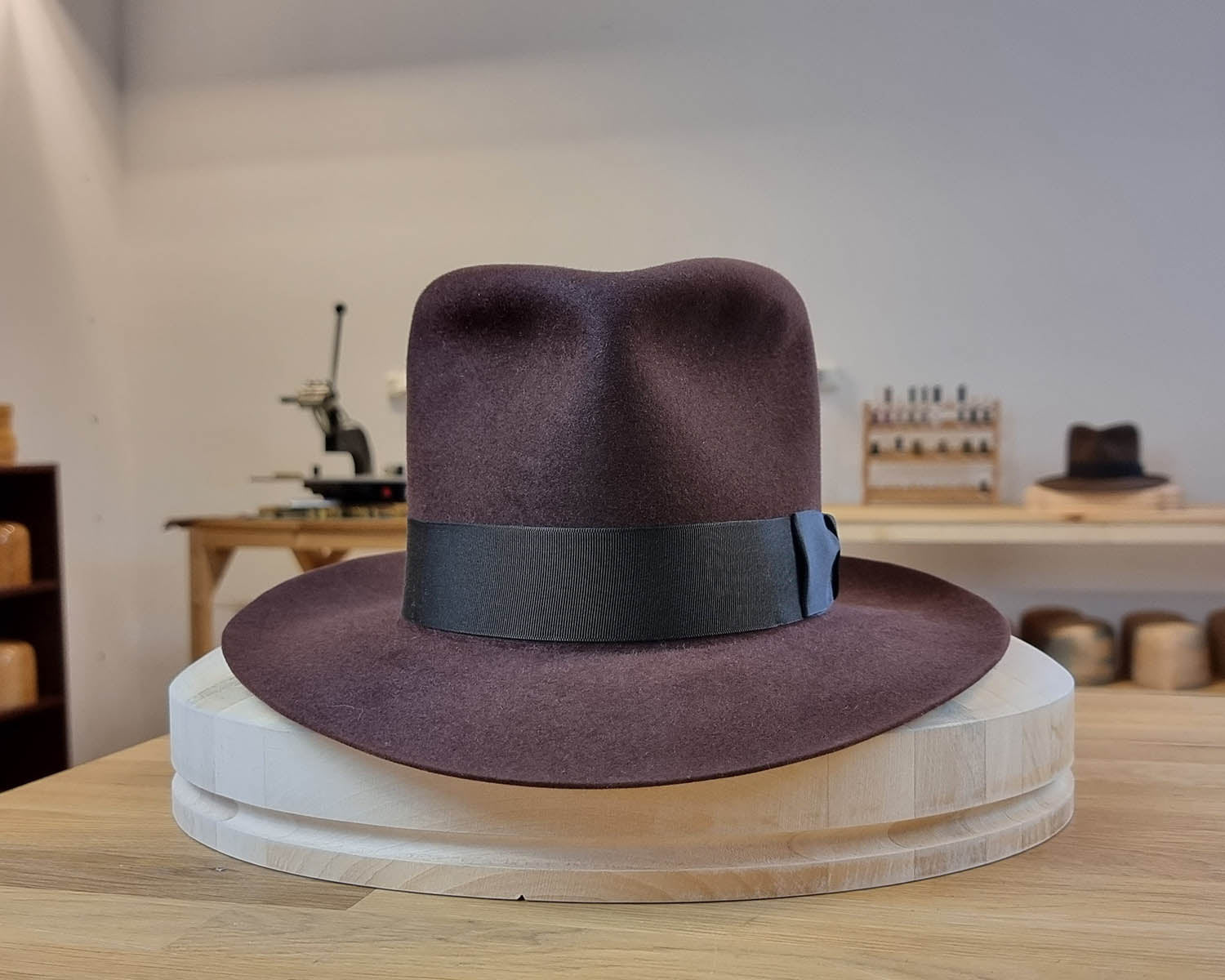 LEIFUR FEDORA | DARK BROWN RUST | RABBIT & HARE DELUXE BLEND | SIZE 58, US 7 1/4