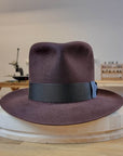 LEIFUR FEDORA | DARK BROWN RUST | RABBIT & HARE DELUXE BLEND | SIZE 58, US 7 1/4