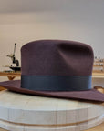 LEIFUR FEDORA | DARK BROWN RUST | RABBIT & HARE DELUXE BLEND | SIZE 58, US 7 1/4