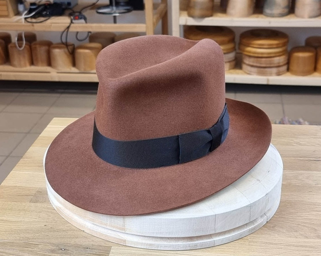 LEIFUR FEDORA | COGNAC | 50X BEAVER BLEND | SIZE 61, US 7 5/8