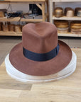 LEIFUR FEDORA | COGNAC | 50X BEAVER BLEND | SIZE 61, US 7 5/8