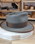 BOGART FEDORA | PECAN COLOR | 100X BEAVER | DUAL BRIM BINDING | SIZE 58, US 7 1/4