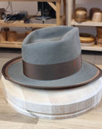 BOGART FEDORA | PECAN COLOR | 100X BEAVER | DUAL BRIM BINDING | SIZE 58, US 7 1/4