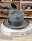 BOGART FEDORA | PECAN COLOR | 100X BEAVER | DUAL BRIM BINDING | SIZE 58, US 7 1/4